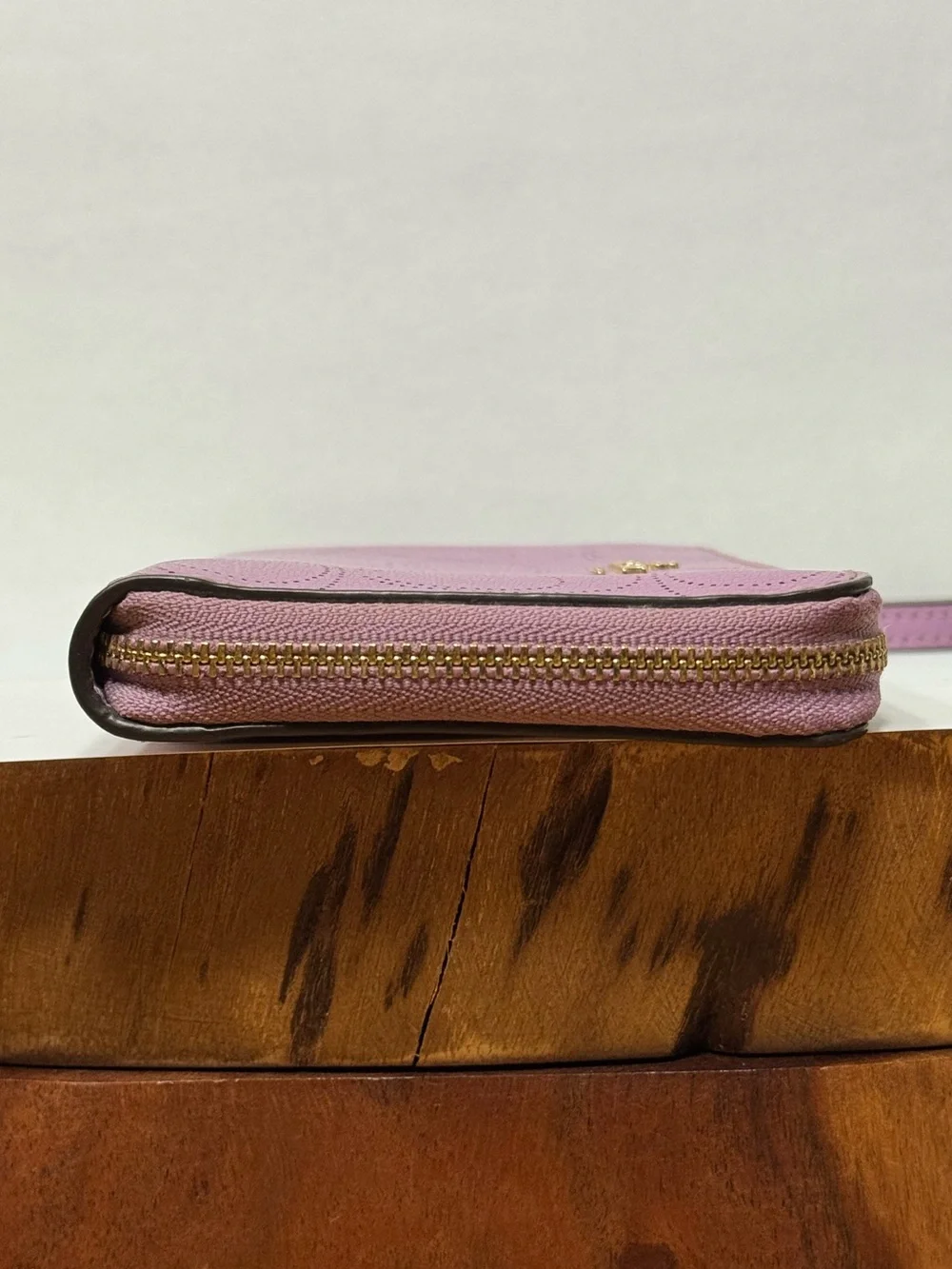 Coach Large Leather Signature Perforated Phone Wallet